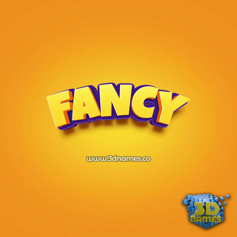 fancy in Orange Toon style - 3D name wallpaper
