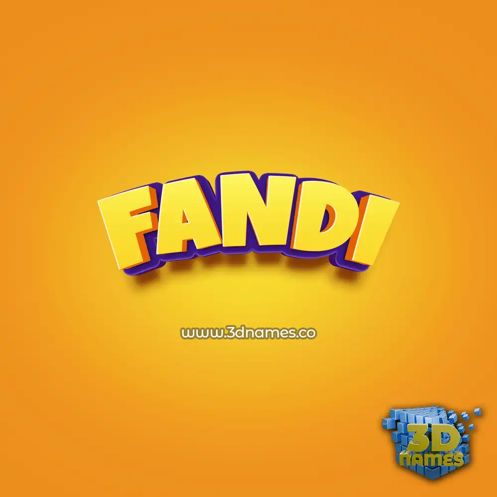 fandi in Orange Toon style - 3D name wallpaper