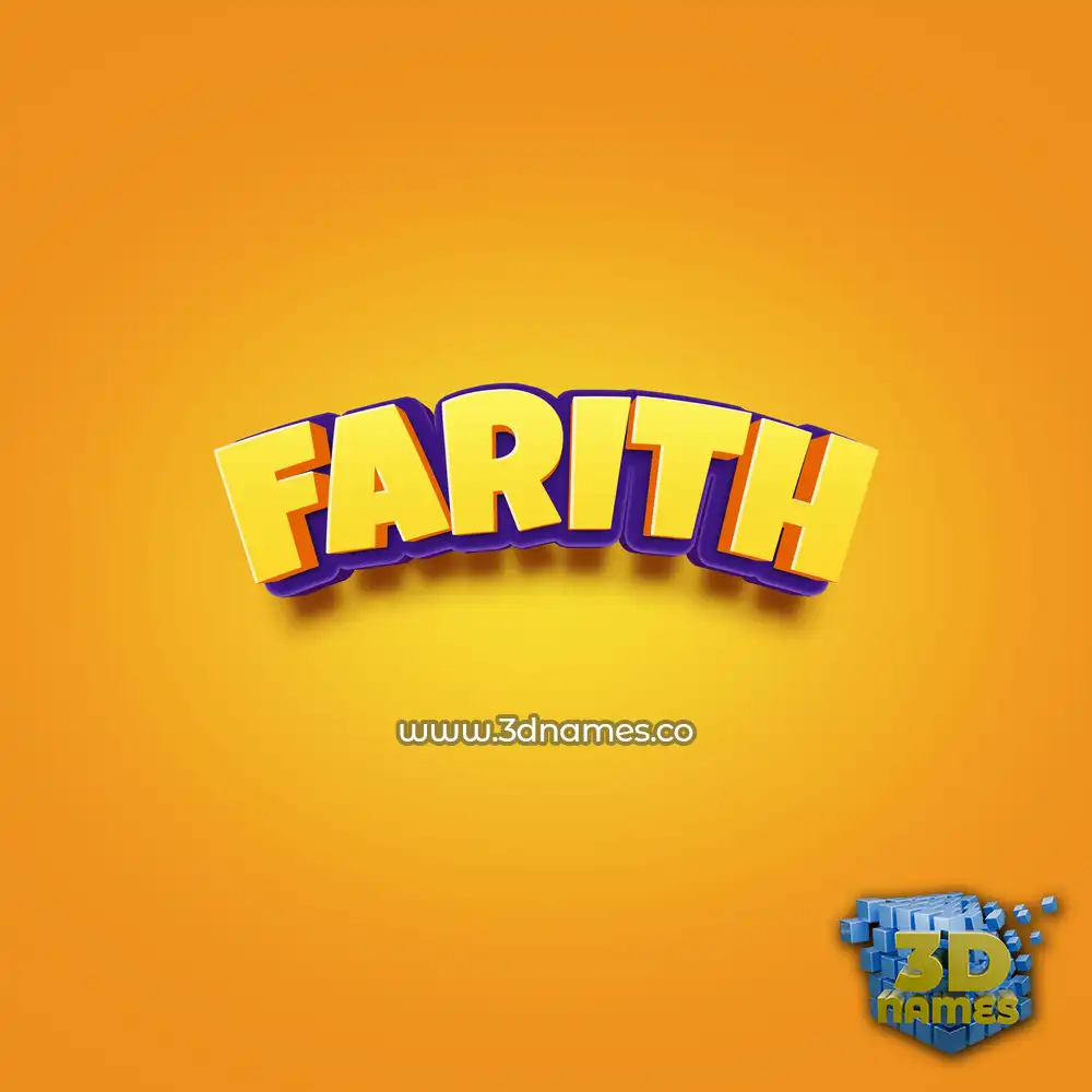 farith in Orange Toon style - 3D name wallpaper