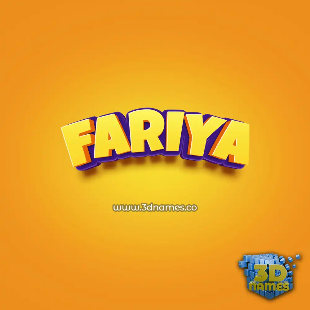 fariya in Orange Toon style - 3D name wallpaper