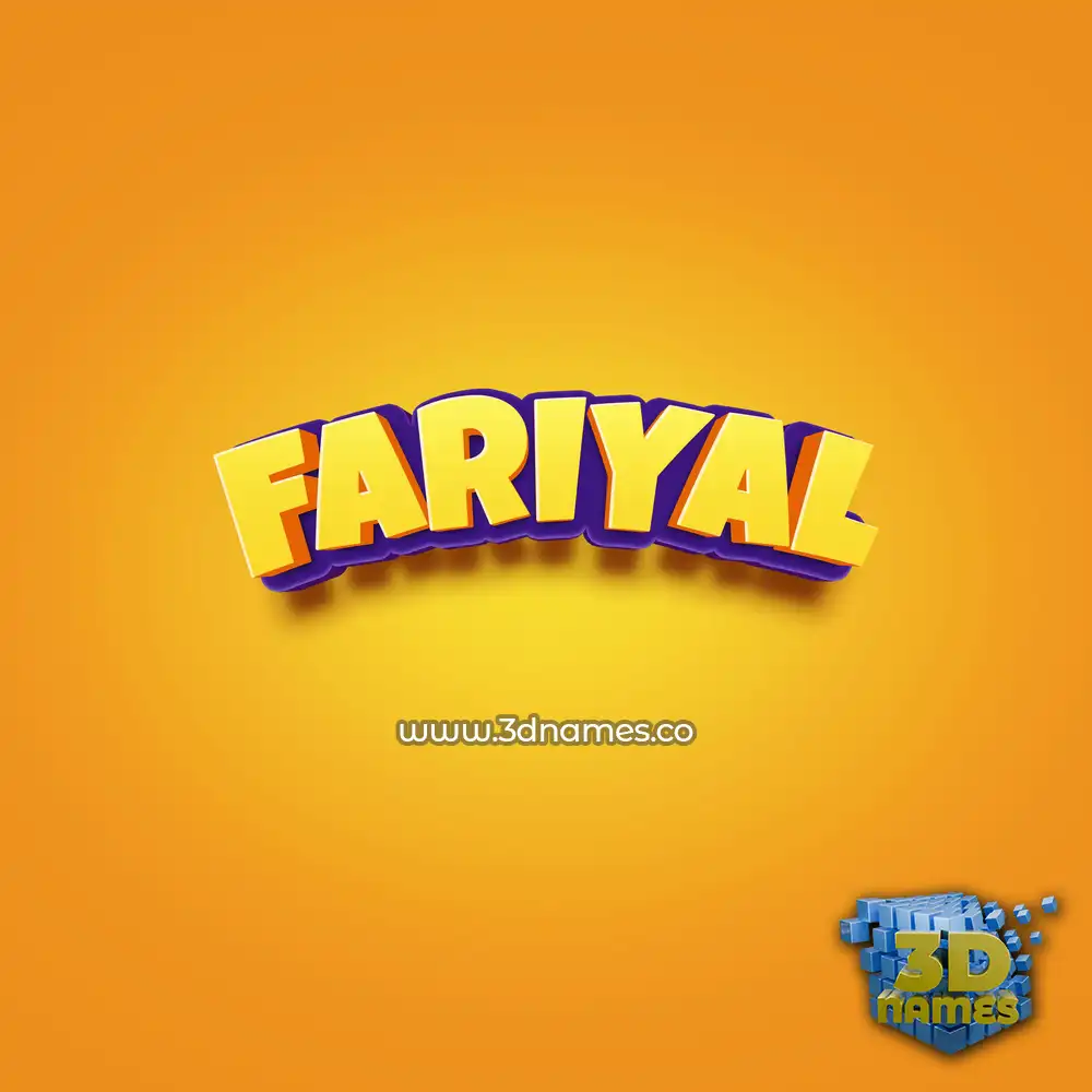 fariyal in Orange Toon style - 3D name wallpaper