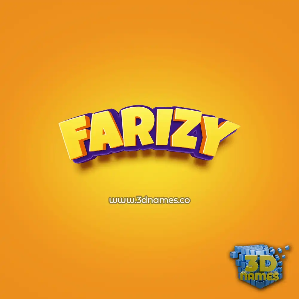 farizy in Orange Toon style - 3D name wallpaper
