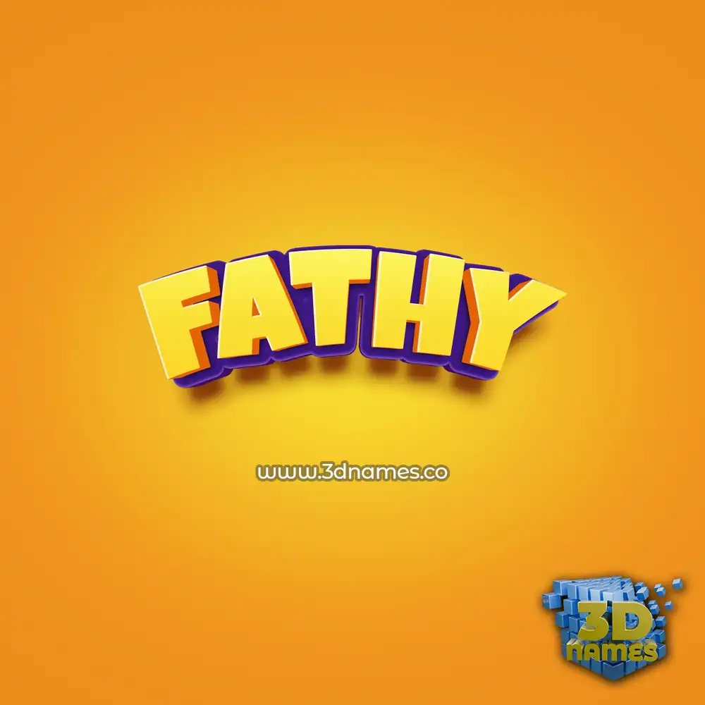 fathy in Orange Toon style - 3D name wallpaper