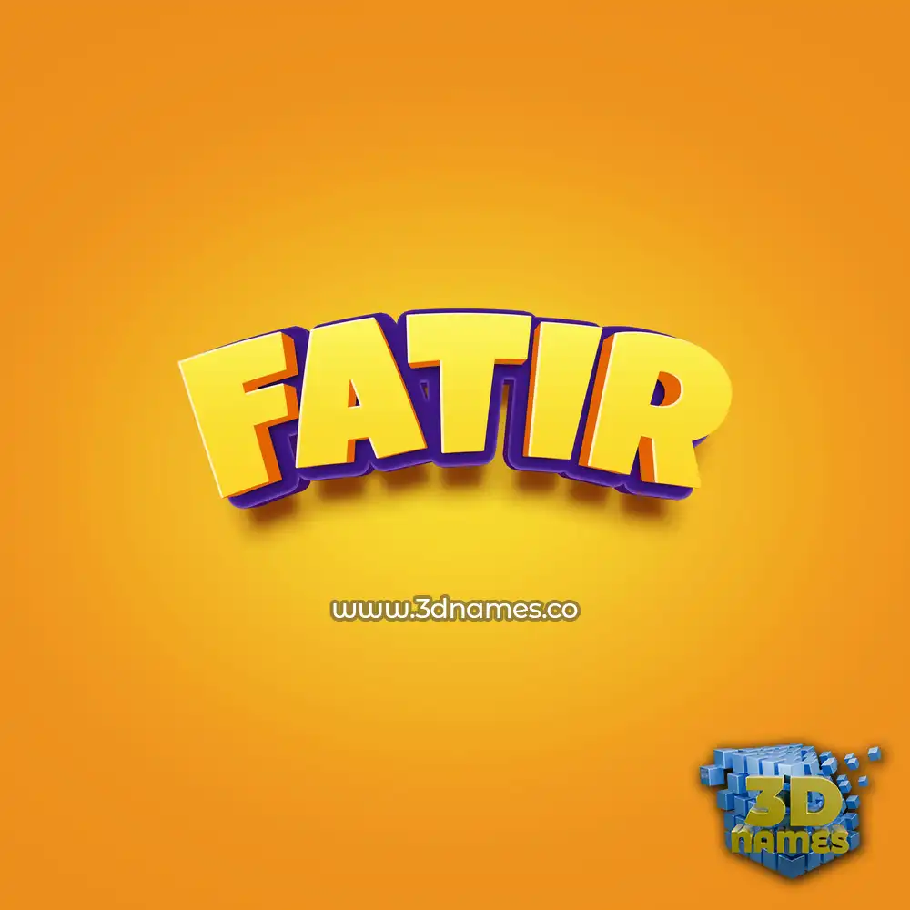 fatir in Orange Toon style - 3D name wallpaper