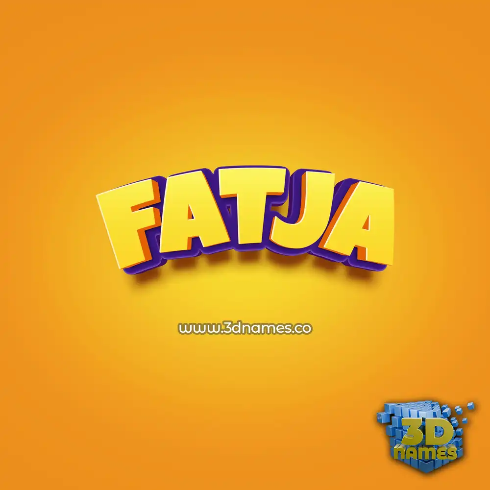 fatja in Orange Toon style - 3D name wallpaper