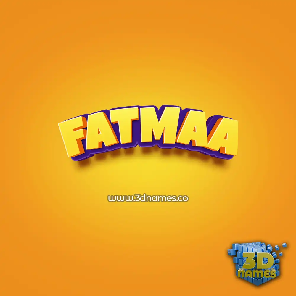 fatmaa in Orange Toon style - 3D name wallpaper