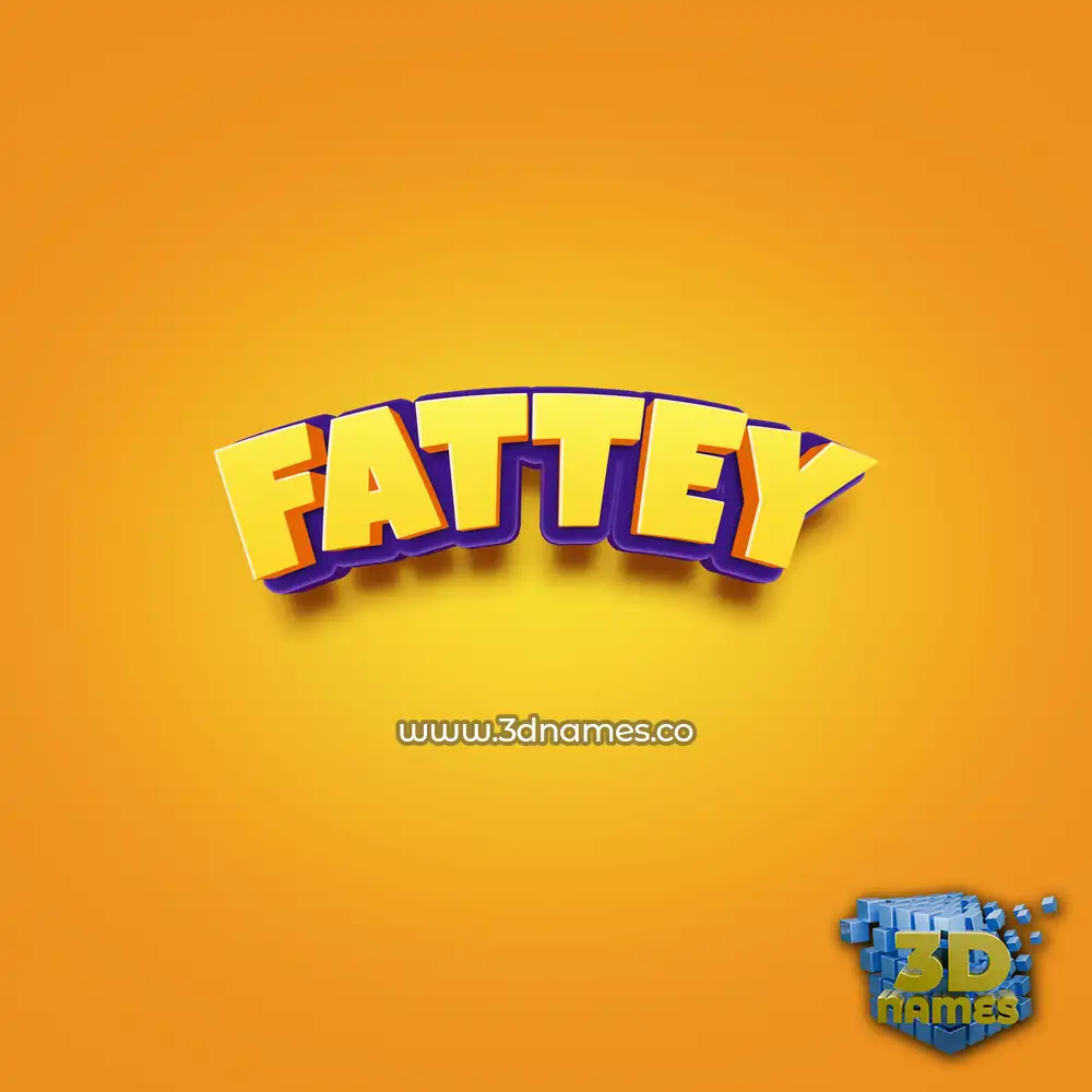 fattey in Orange Toon style - 3D name wallpaper