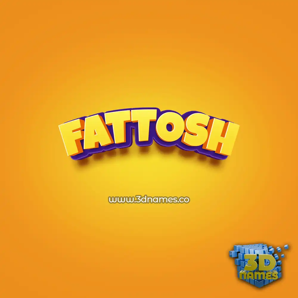 fattosh in Orange Toon style - 3D name wallpaper