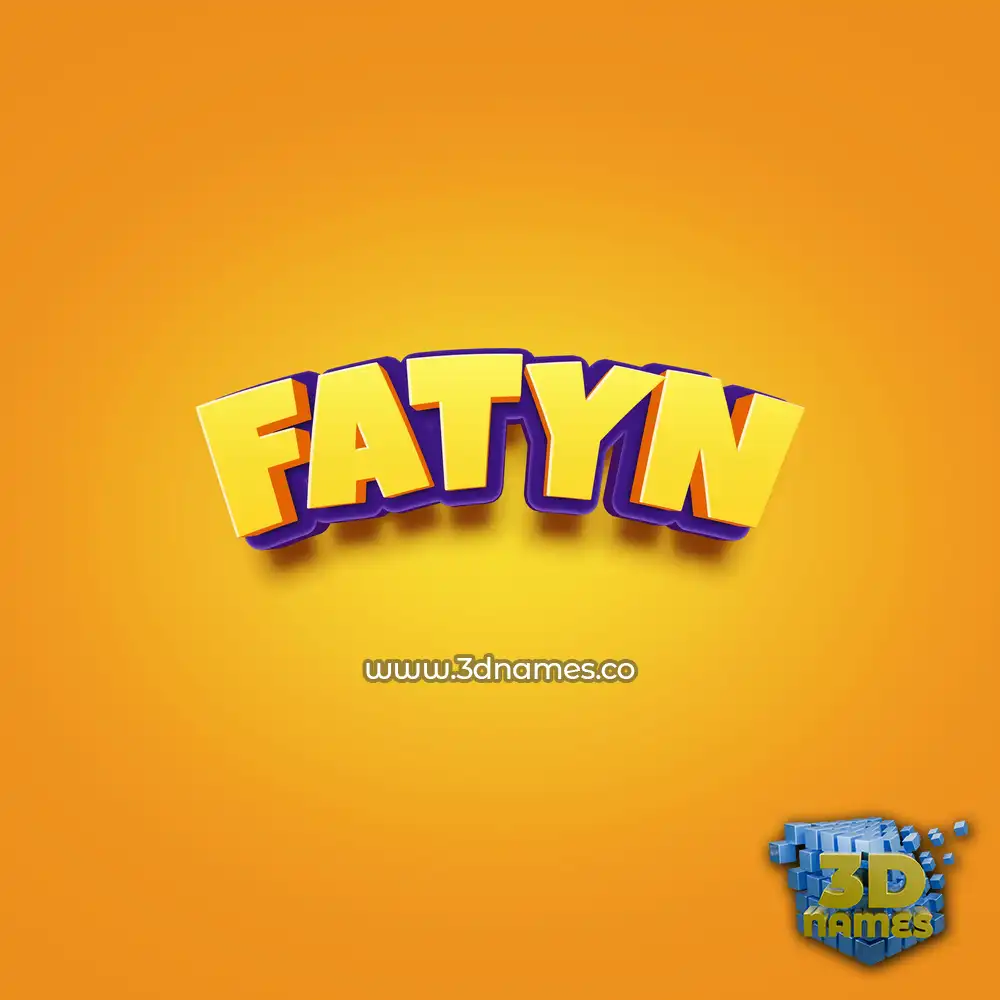 fatyn in Orange Toon style - 3D name wallpaper