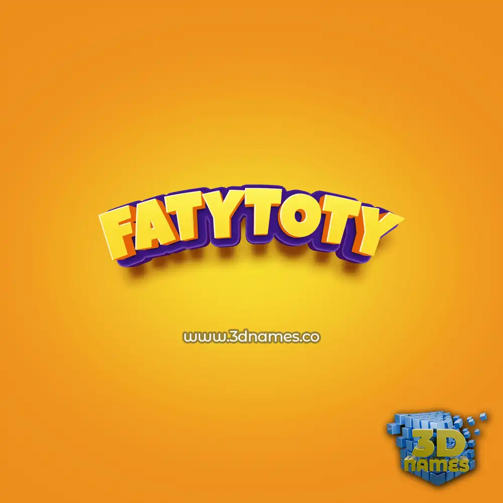 fatytoty in Orange Toon style - 3D name wallpaper