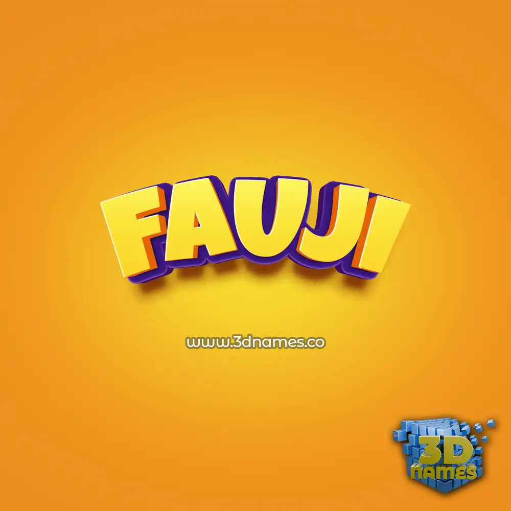 fauji in Orange Toon style - 3D name wallpaper