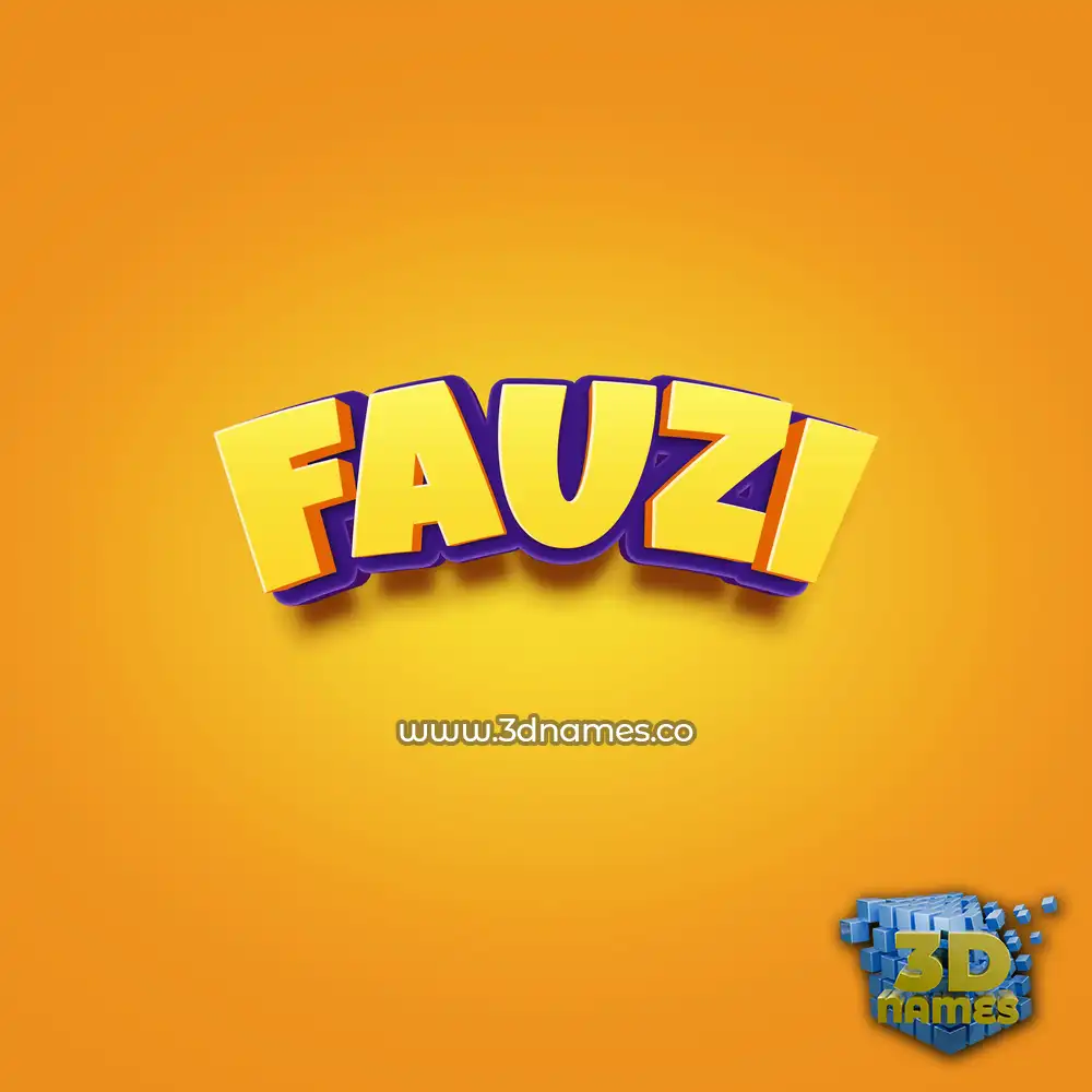 fauzi in Orange Toon style - 3D name wallpaper