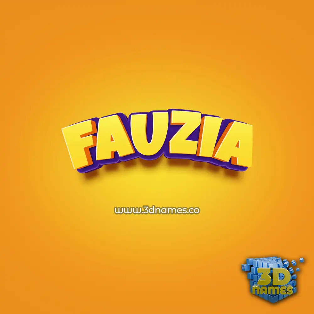 fauzia in Orange Toon style - 3D name wallpaper