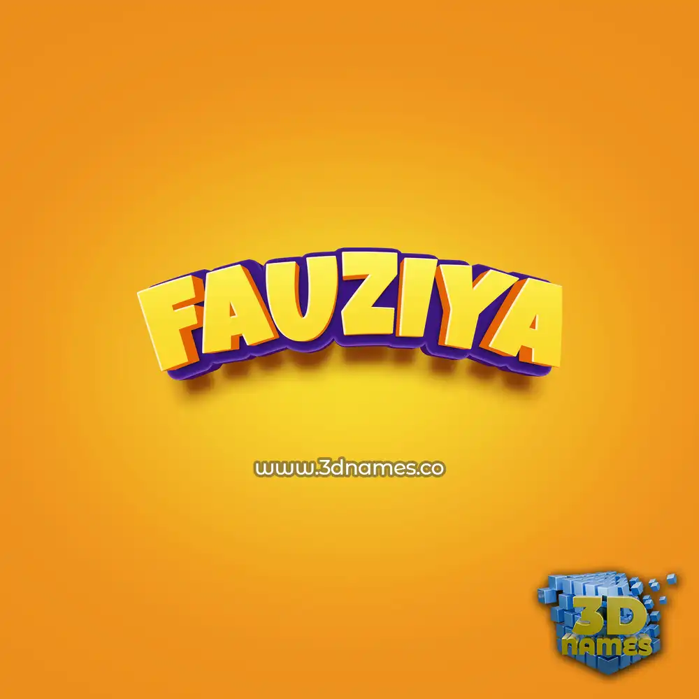 fauziya in Orange Toon style - 3D name wallpaper