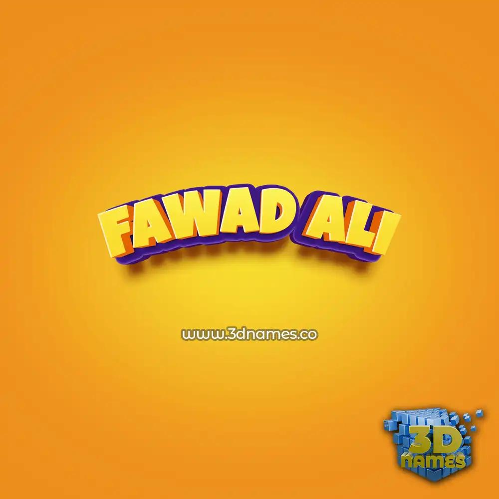 fawad ali in Orange Toon style - 3D name wallpaper