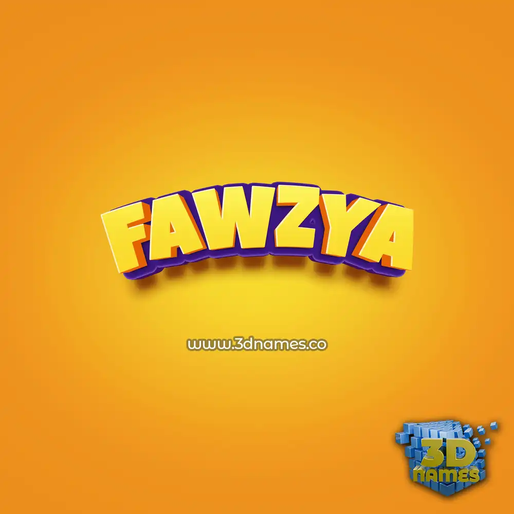 fawzya in Orange Toon style - 3D name wallpaper
