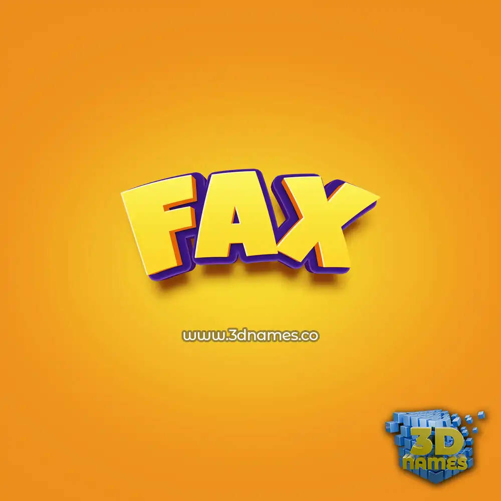 fax in Orange Toon style - 3D name wallpaper
