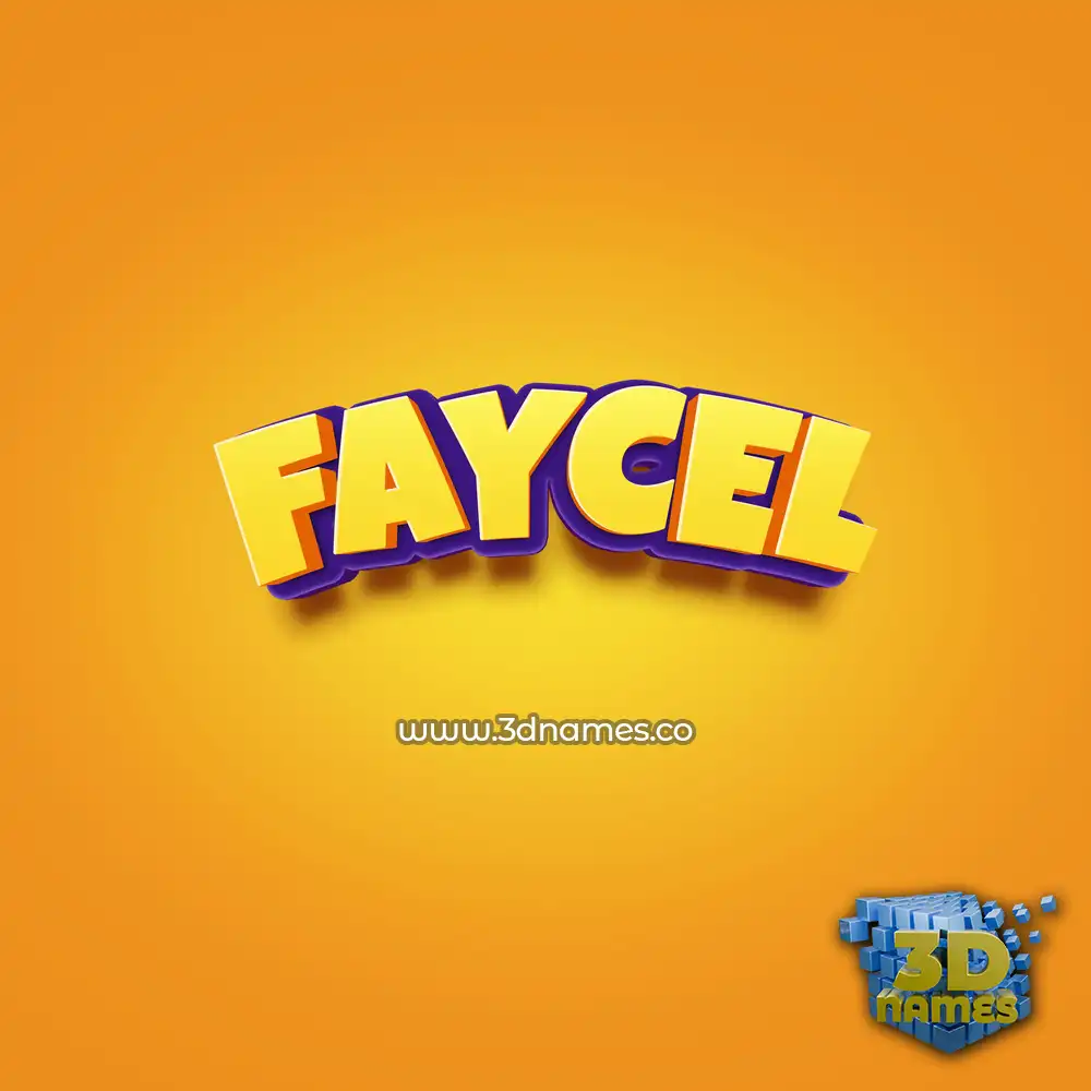 faycel in Orange Toon style - 3D name wallpaper