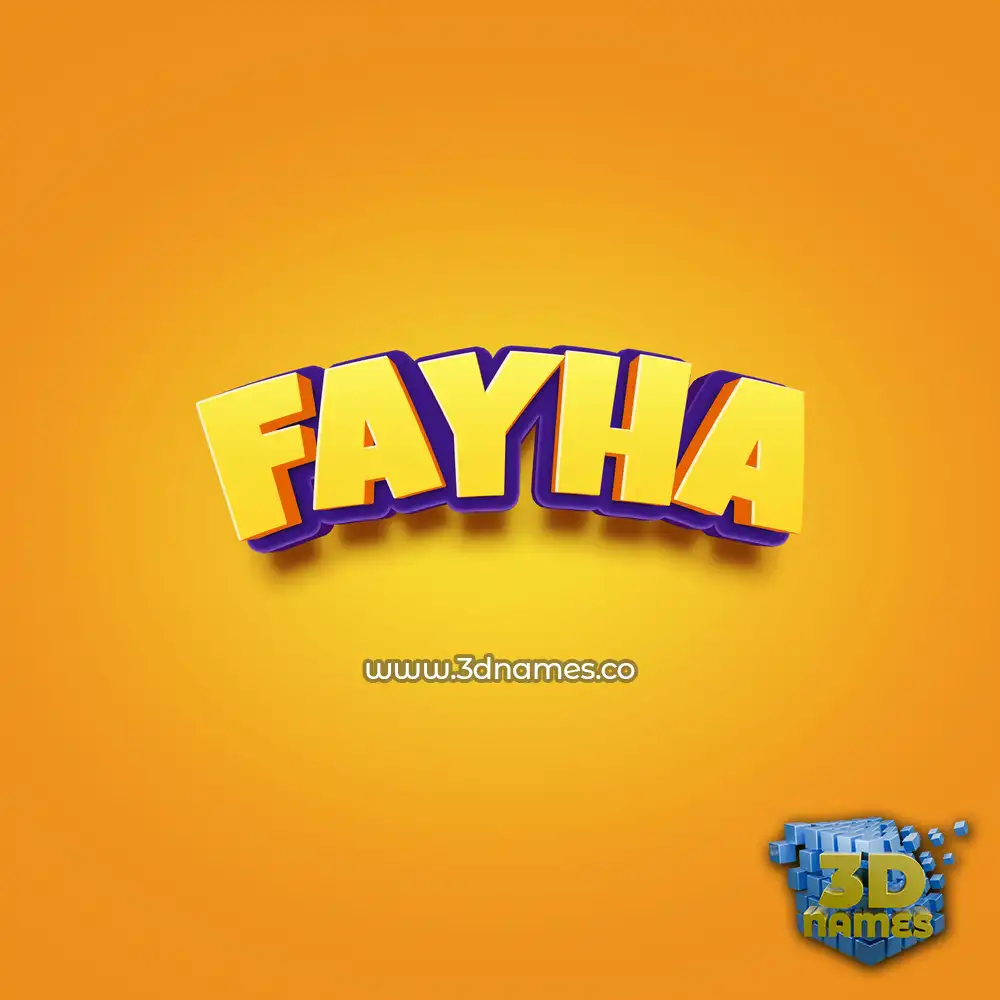 fayha in Orange Toon style - 3D name wallpaper
