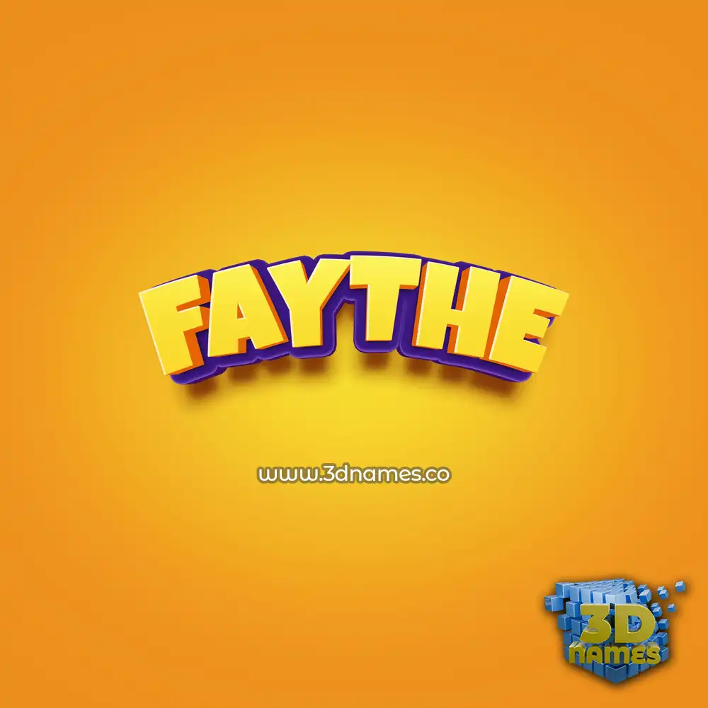 faythe in Orange Toon style - 3D name wallpaper