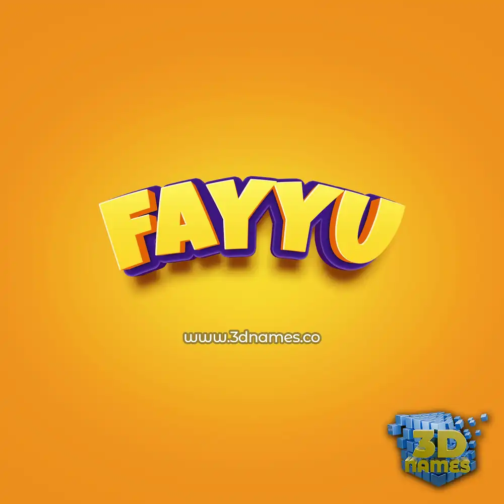 fayyu in Orange Toon style - 3D name wallpaper