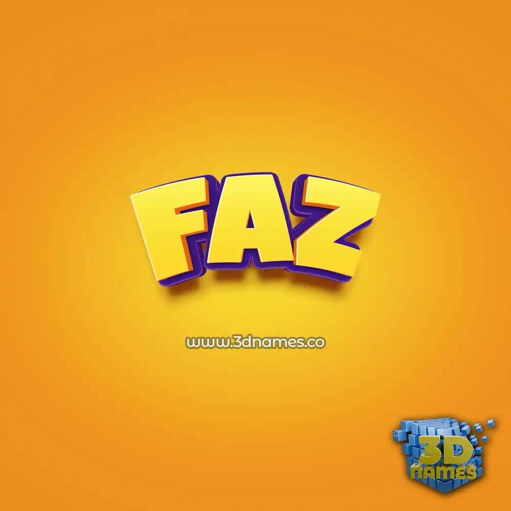 faz in Orange Toon style - 3D name wallpaper