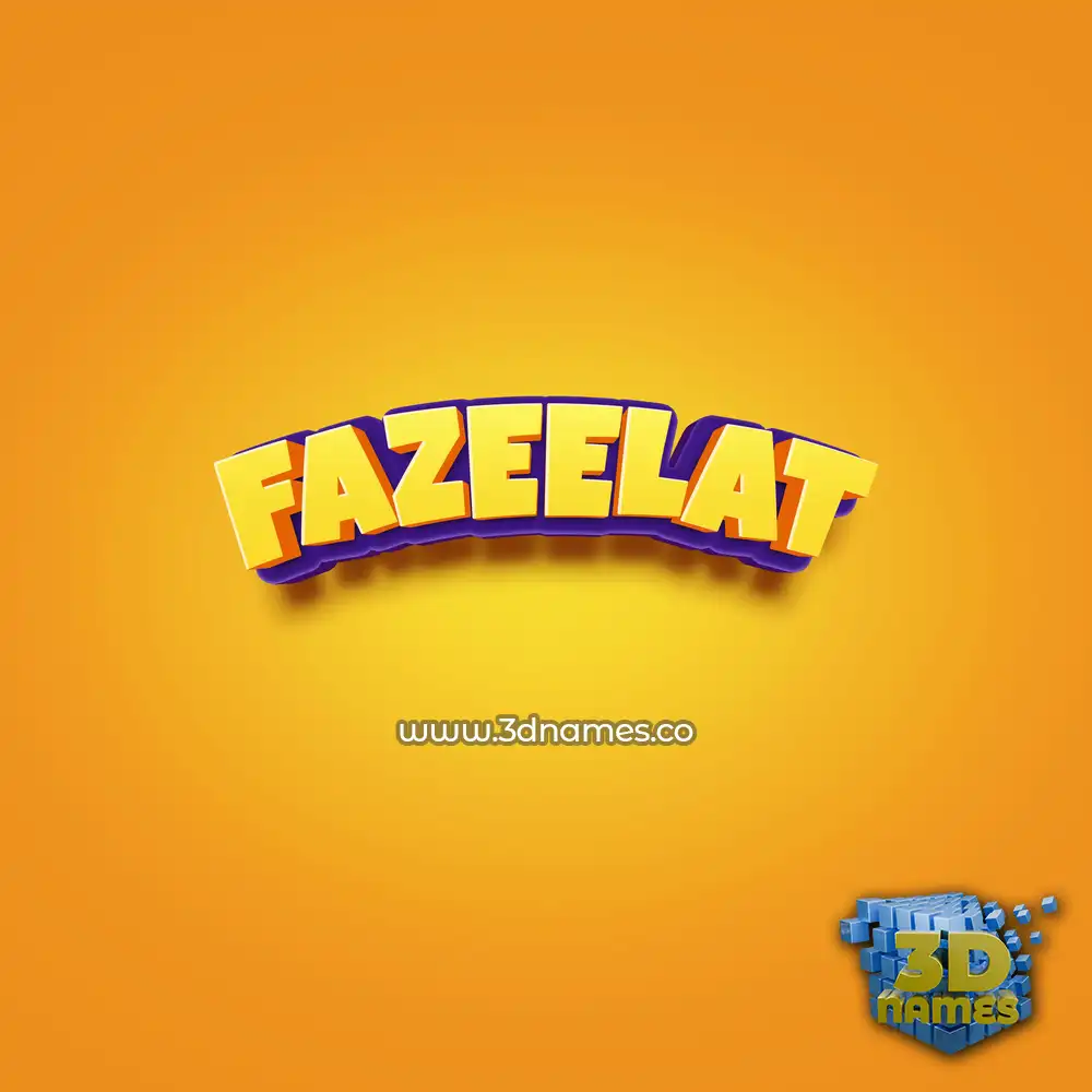 fazeelat in Orange Toon style - 3D name wallpaper