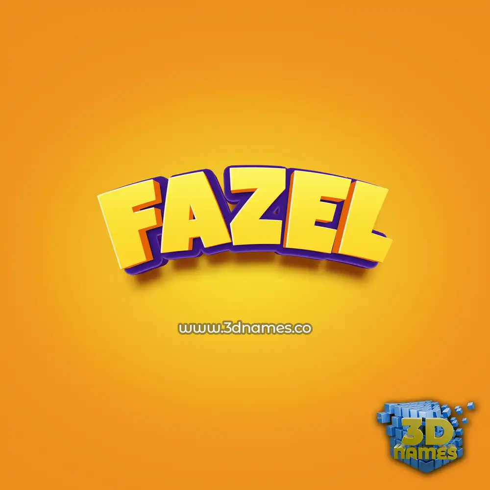 fazel in Orange Toon style - 3D name wallpaper