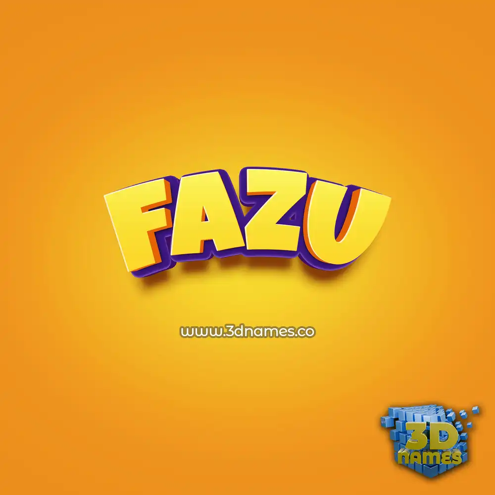 fazu in Orange Toon style - 3D name wallpaper