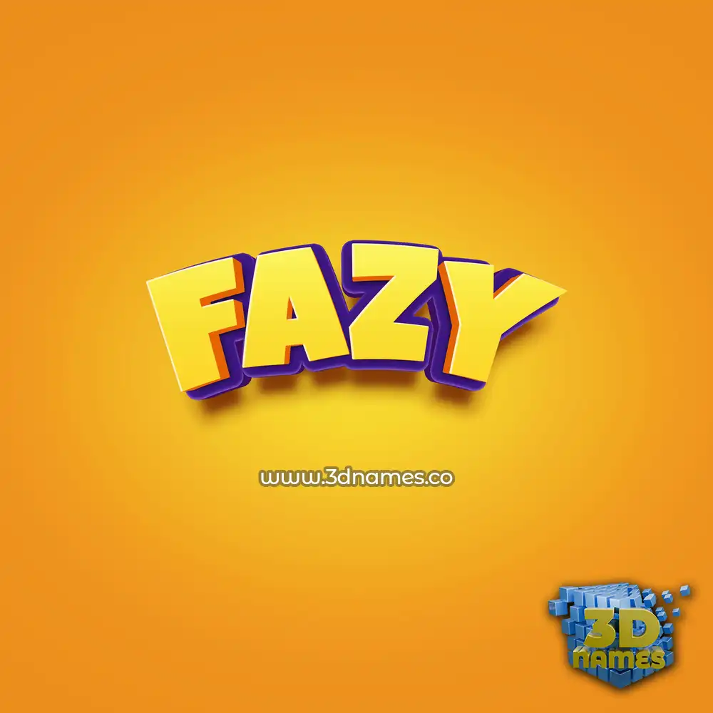 fazy in Orange Toon style - 3D name wallpaper