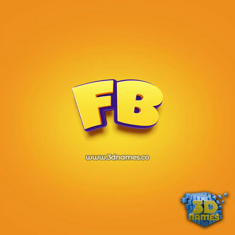 fb in Orange Toon style - 3D name wallpaper