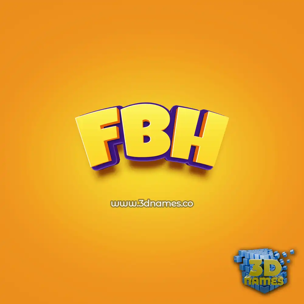 fbh in Orange Toon style - 3D name wallpaper