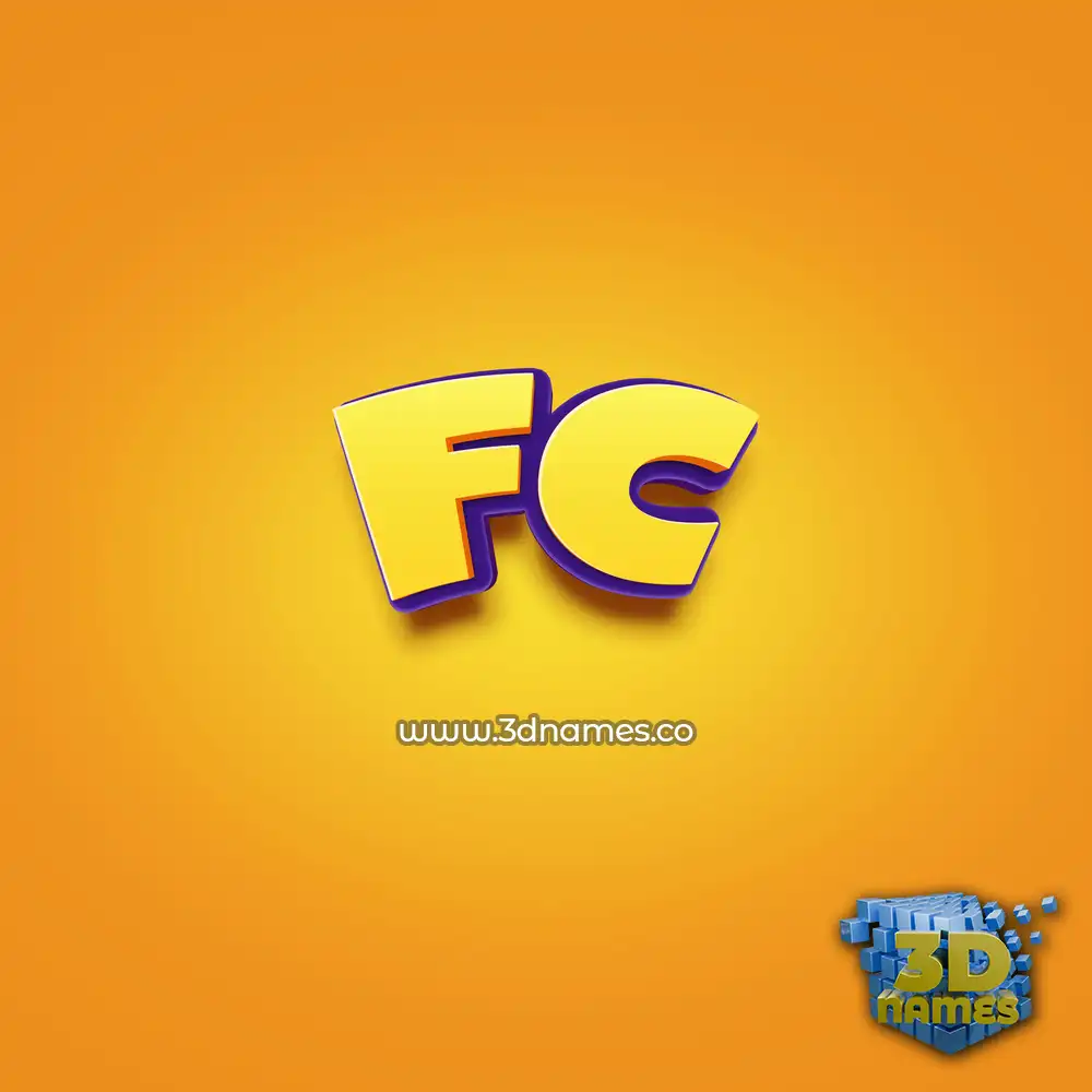 fc in Orange Toon style - 3D name wallpaper