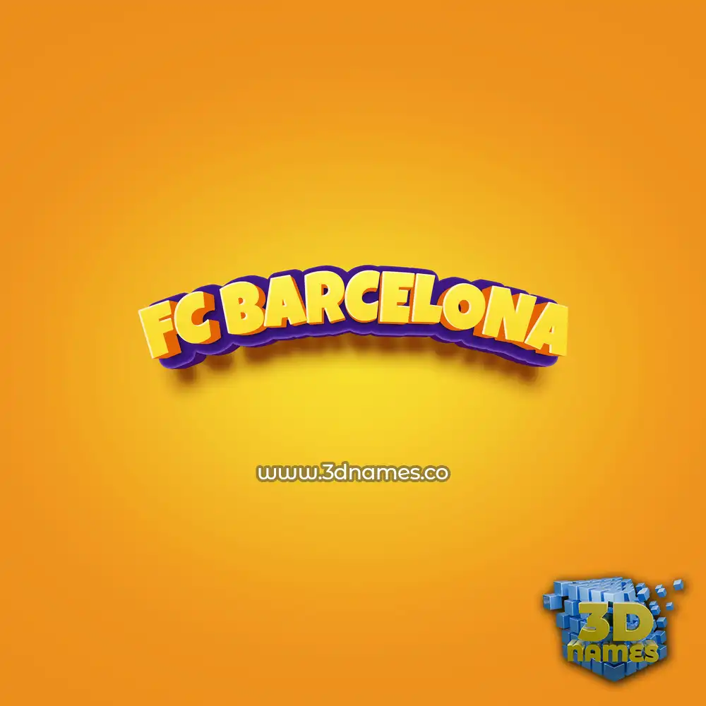 fc barcelona in Orange Toon style - 3D name wallpaper