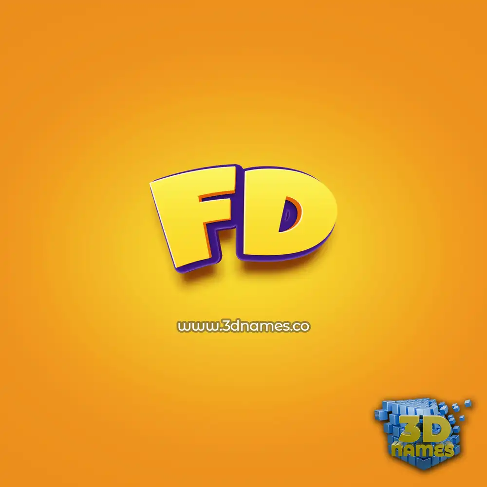 fd in Orange Toon style - 3D name wallpaper