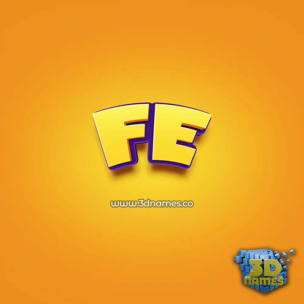 fe in Orange Toon style - 3D name wallpaper