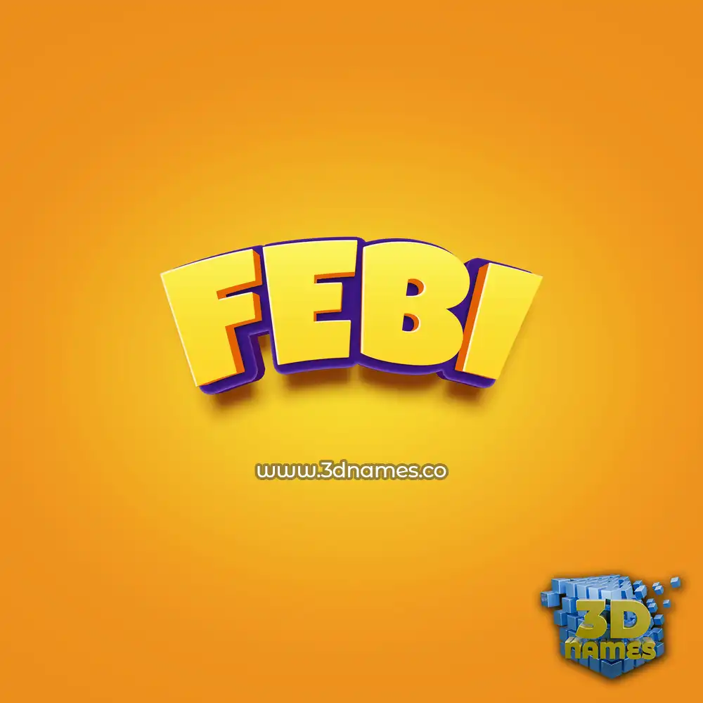 febi in Orange Toon style - 3D name wallpaper