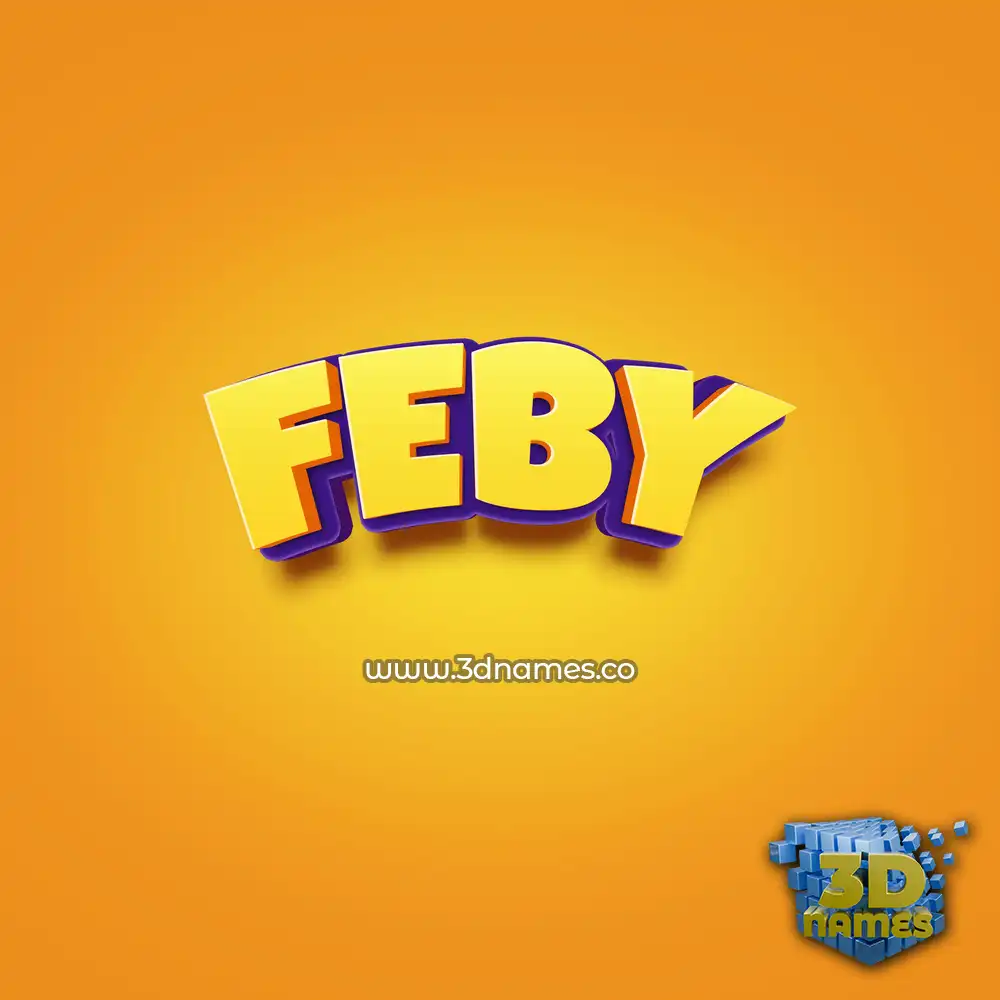 feby in Orange Toon style - 3D name wallpaper