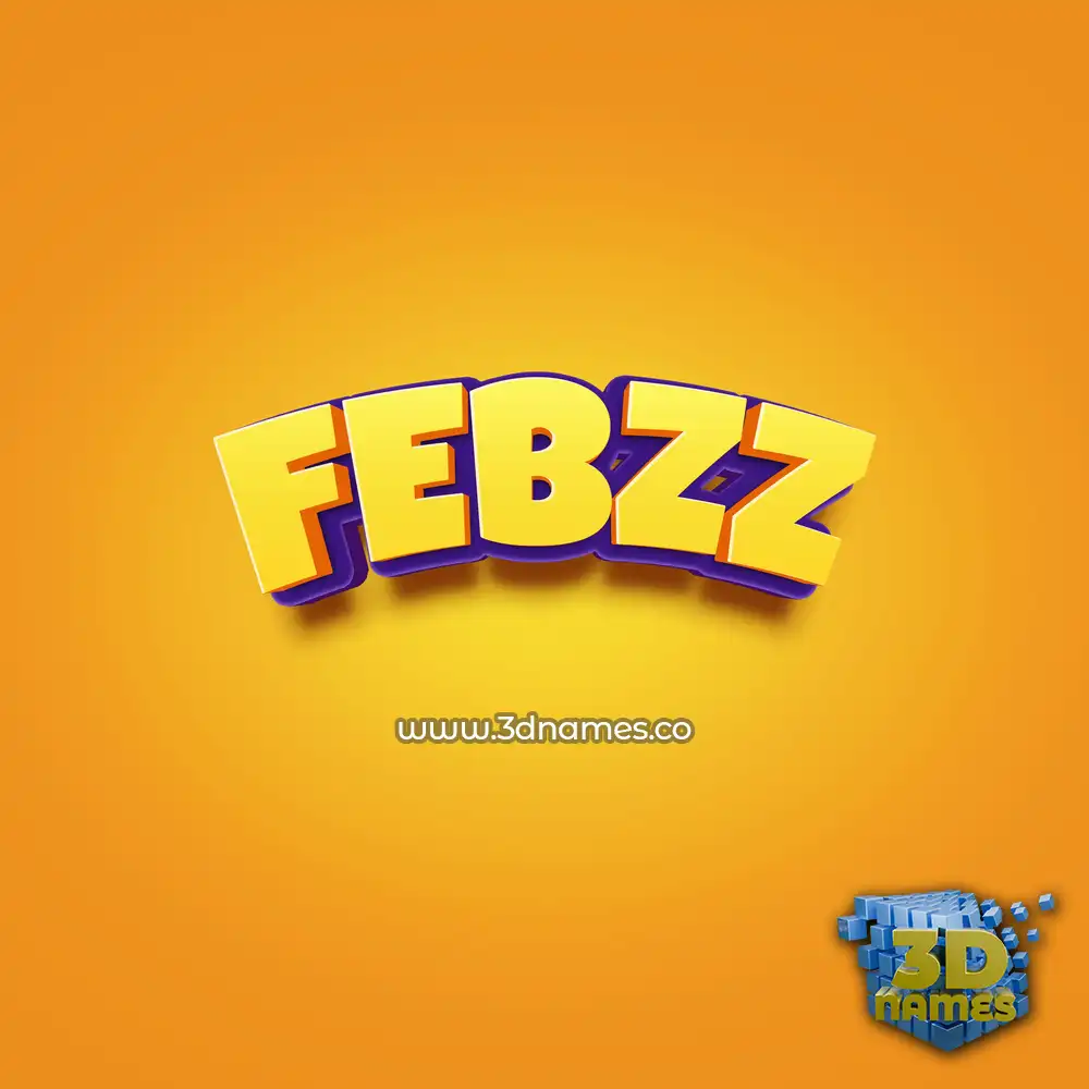 febzz in Orange Toon style - 3D name wallpaper