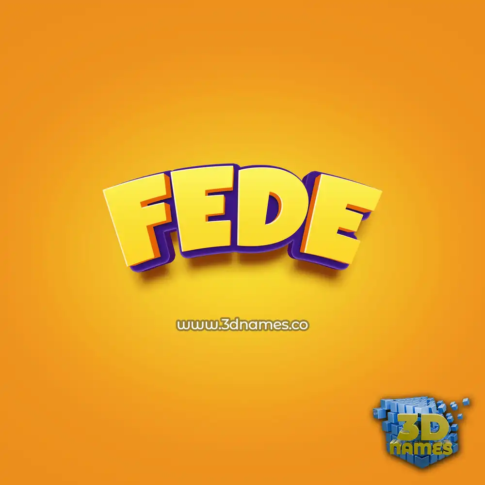 fede in Orange Toon style - 3D name wallpaper
