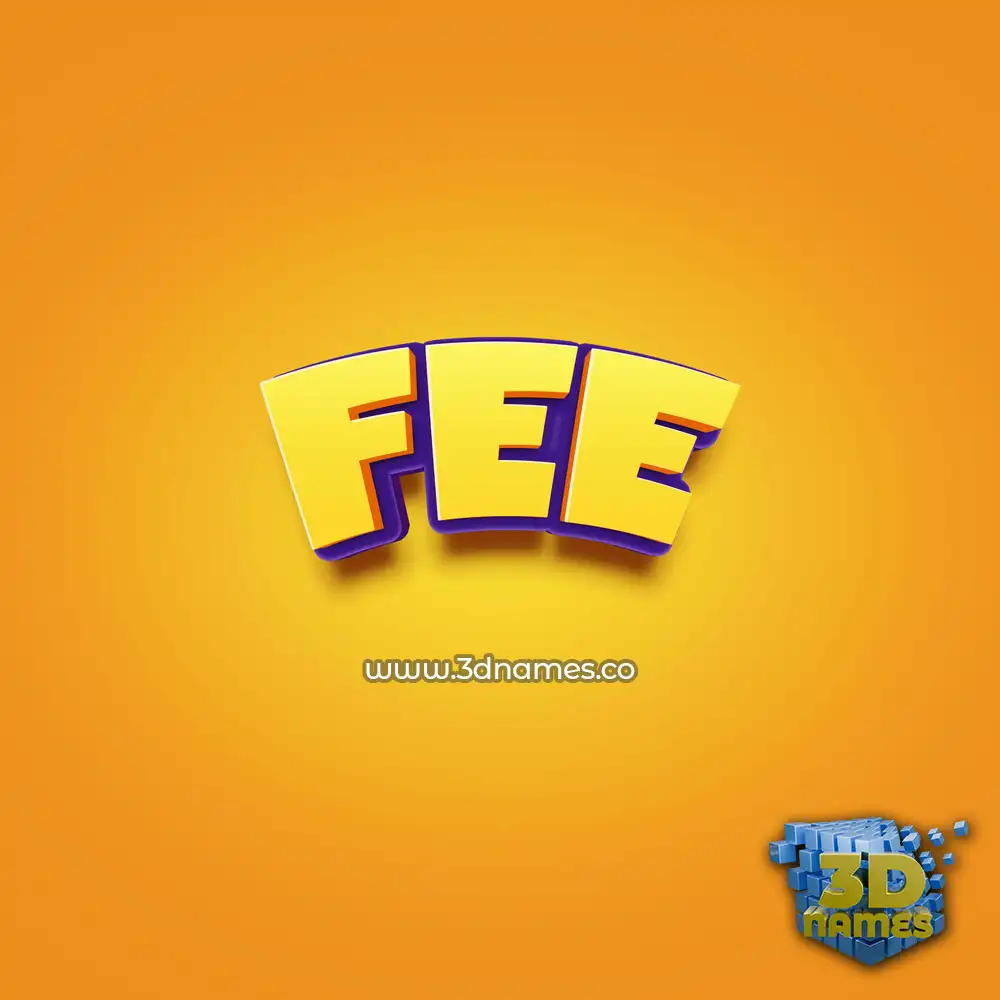 fee in Orange Toon style - 3D name wallpaper
