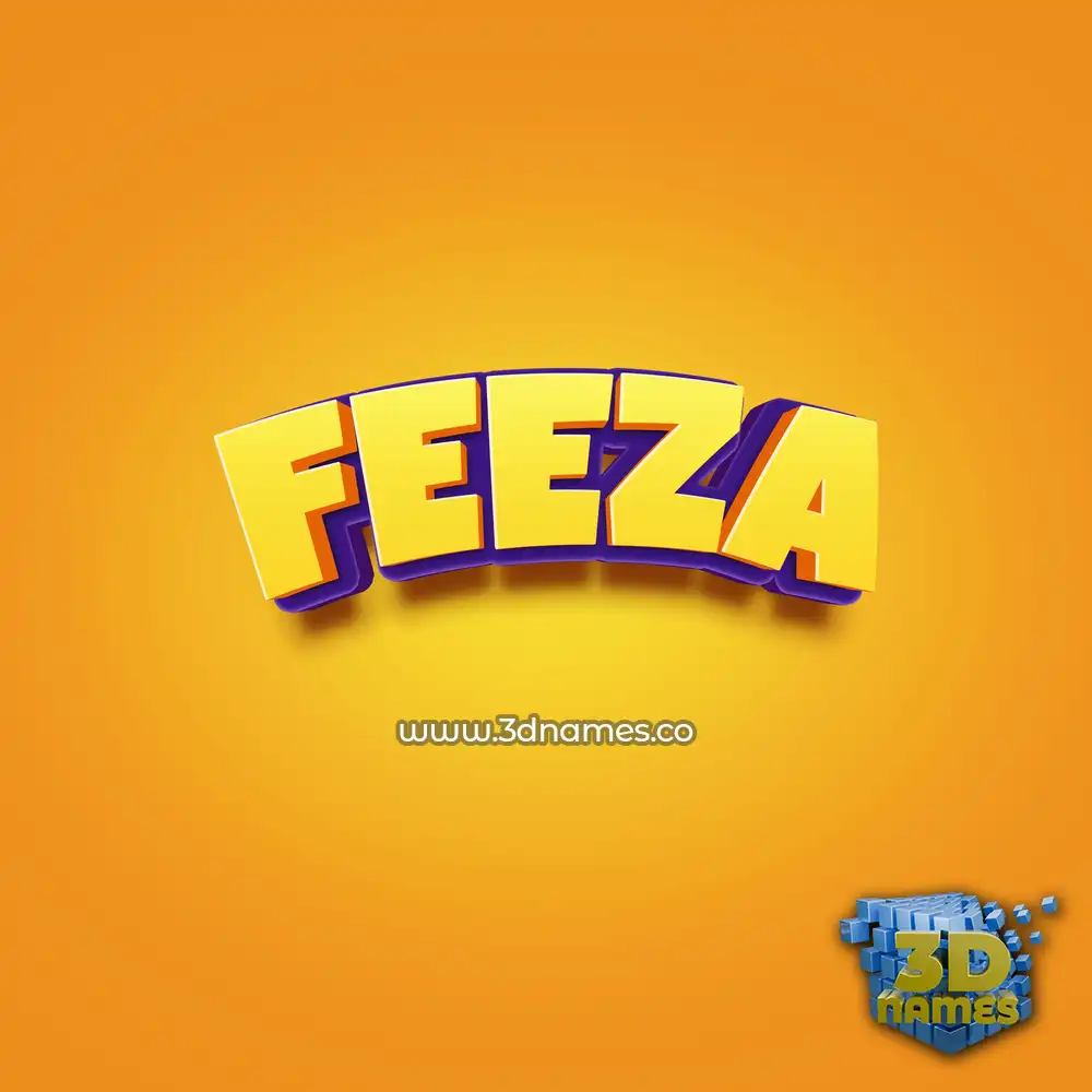 feeza in Orange Toon style - 3D name wallpaper