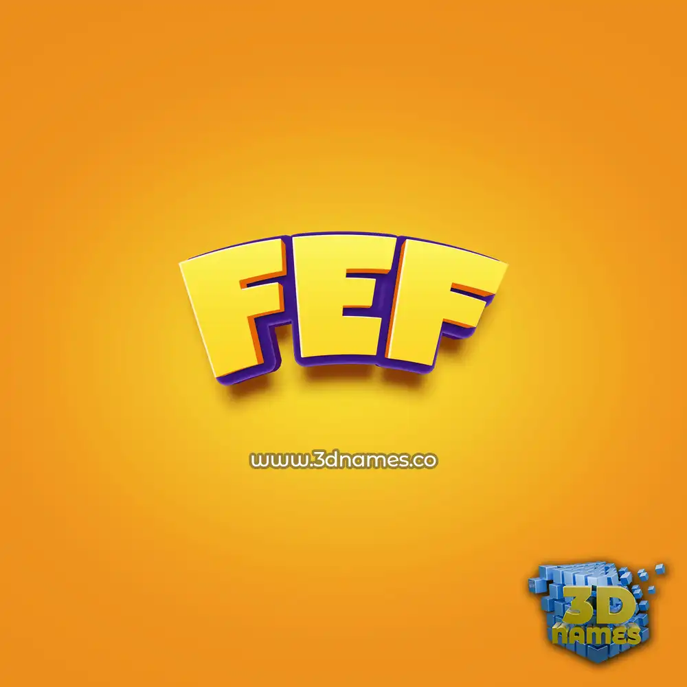 fef in Orange Toon style - 3D name wallpaper