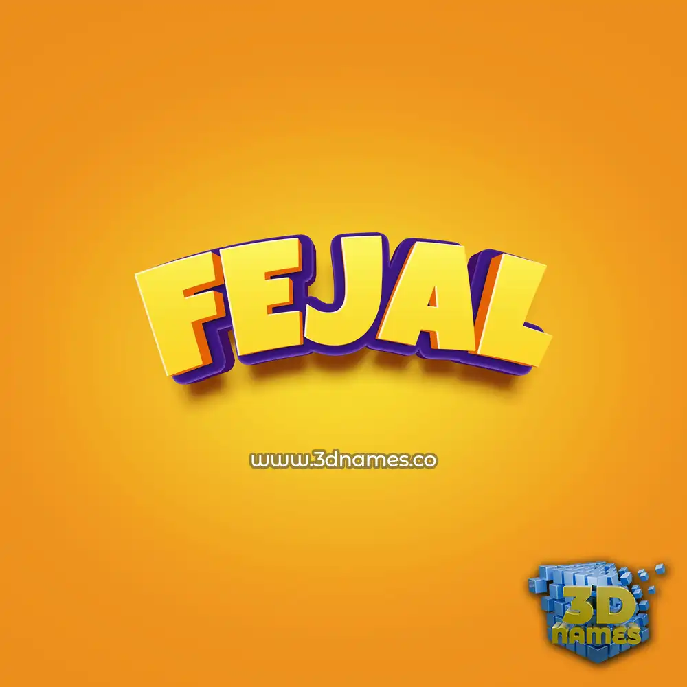 fejal in Orange Toon style - 3D name wallpaper