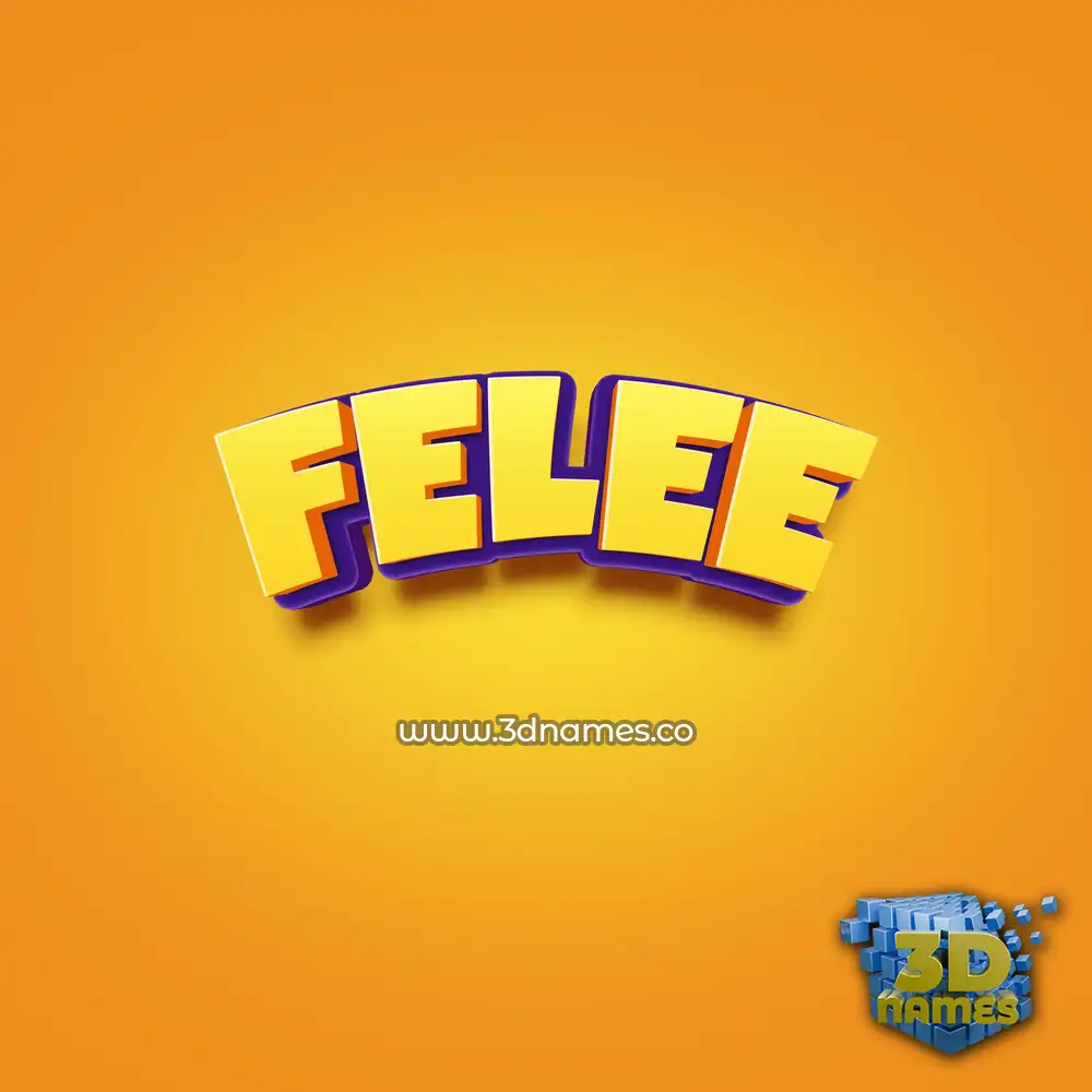 felee in Orange Toon style - 3D name wallpaper