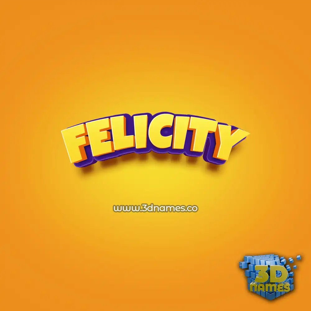 felicity in Orange Toon style - 3D name wallpaper