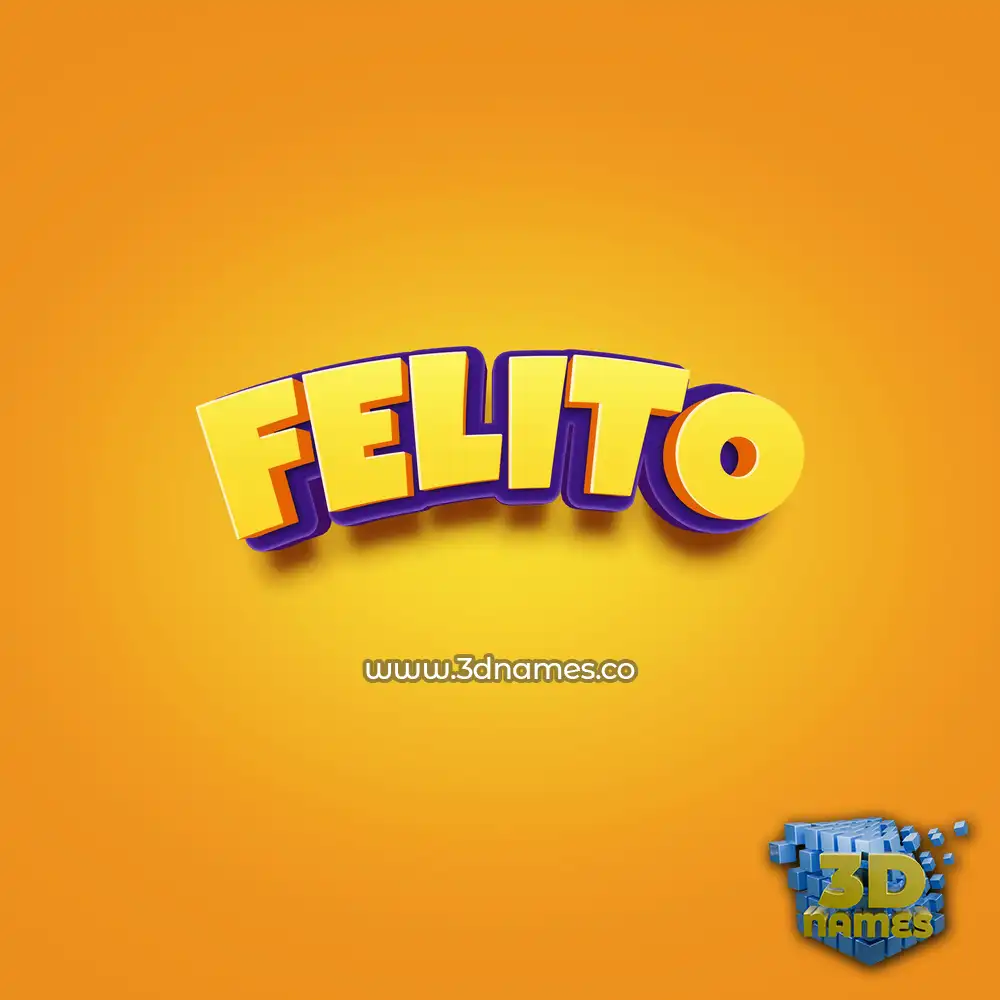 felito in Orange Toon style - 3D name wallpaper