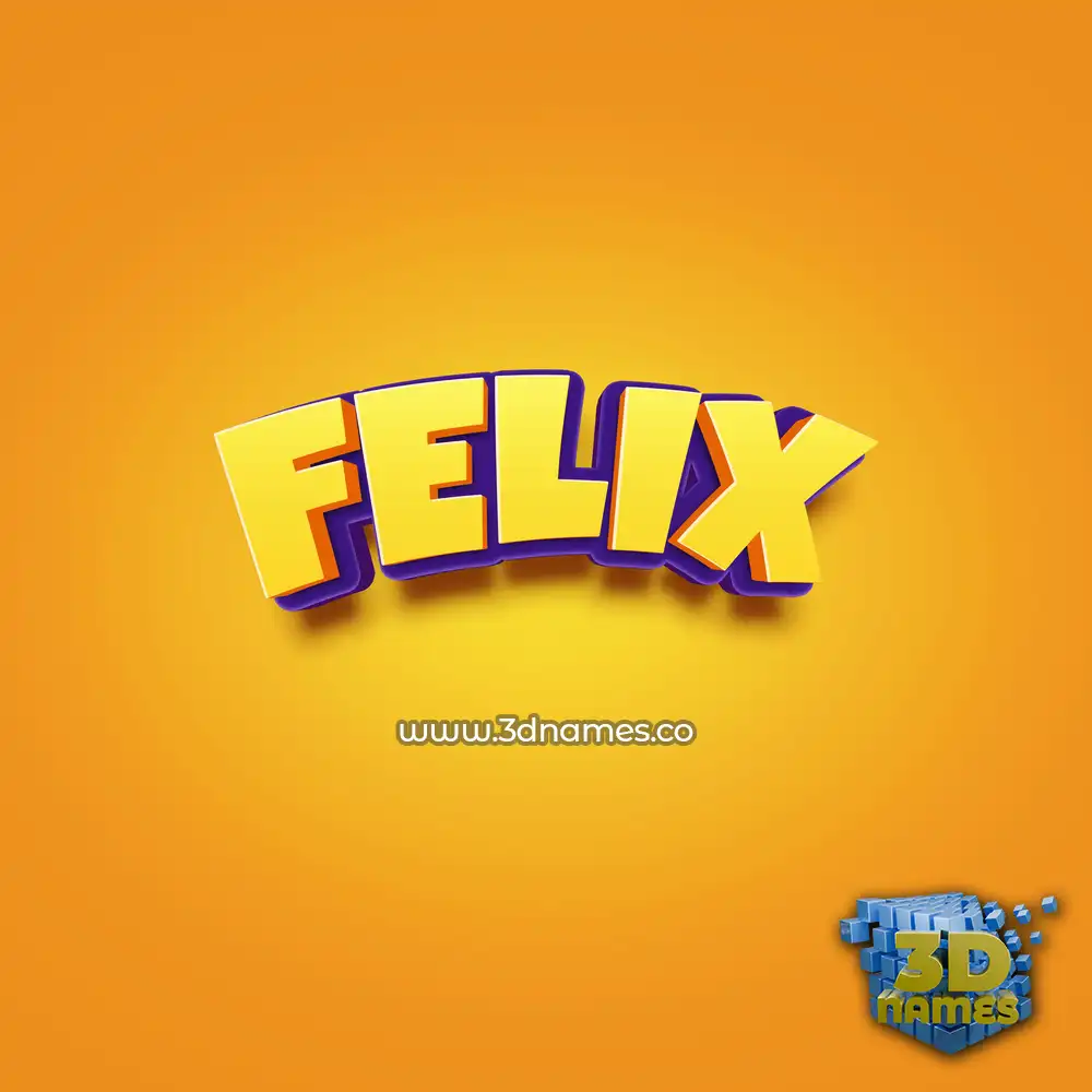 felix in Orange Toon style - 3D name wallpaper