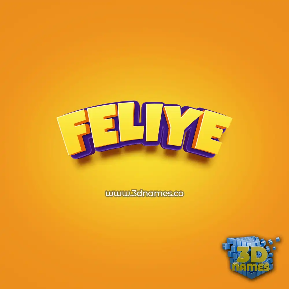 feliye in Orange Toon style - 3D name wallpaper