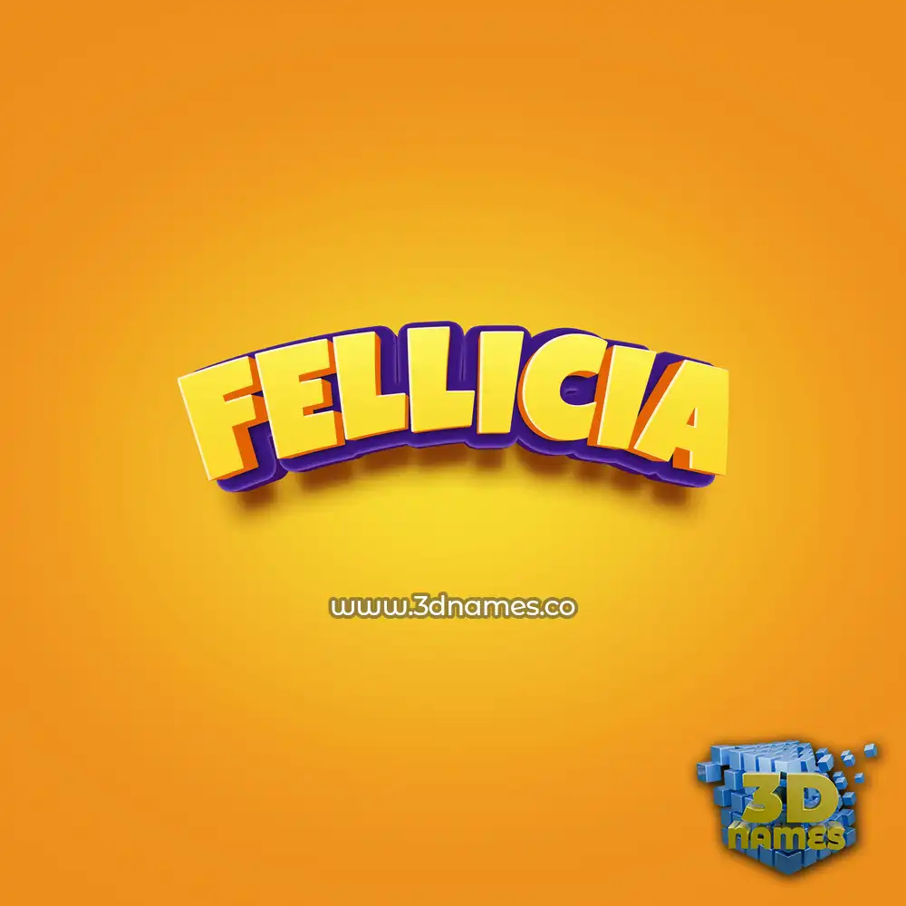 fellicia in Orange Toon style - 3D name wallpaper